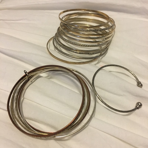 Jewelry - Bronze silver and gold bangles